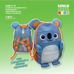 Zainetto 3D in poliestere Tinta Unita Kids - KOALA