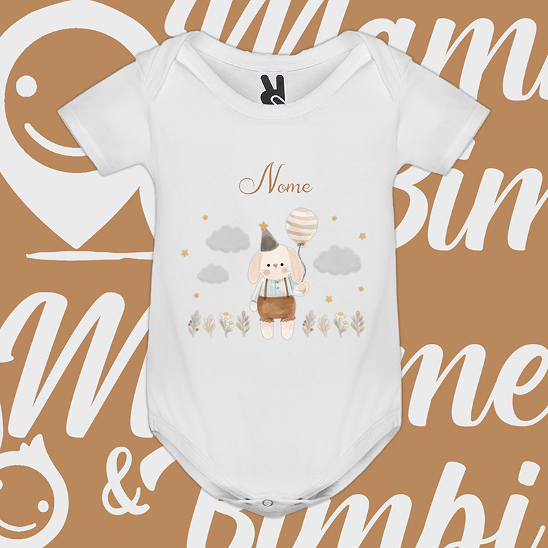 Body Neonato Bunny Balloon PERSONALIZZABILE - immagine 2