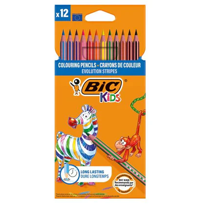 12 COLORI A MATITA STRIPES - BIC - immagine 2