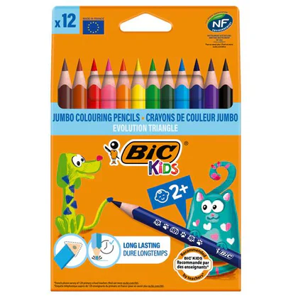 12 COLORI A MATITTA TRIANGOLARI KIDS 10,2MM - BIC - immagine 2