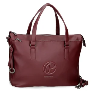 BORSA GRANDE A SPALLA PEPE JEANS MARA BORDEAUX