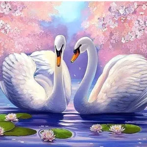 Diamond painting i cigni