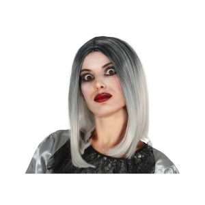 Parrucca Caschetto Lungo Nero/Bianco