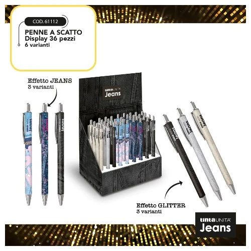 PENNA A SFERA A SCATTO BLU JEANS - TINTA UNTA - immagine 2