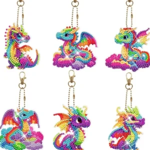 Diamond Painting Portachiavi Draghi Multicolor