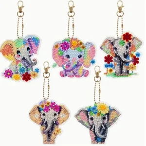 Diamond Painting Portachiavi Elefanti