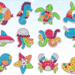 Diamond painting adesivi personaggini marini