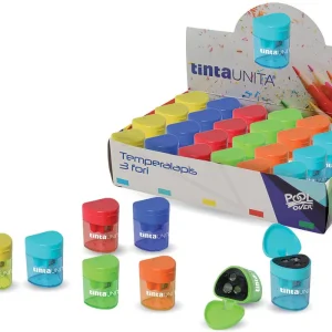 Temperamatite in metallo tre fori Tinta Unita